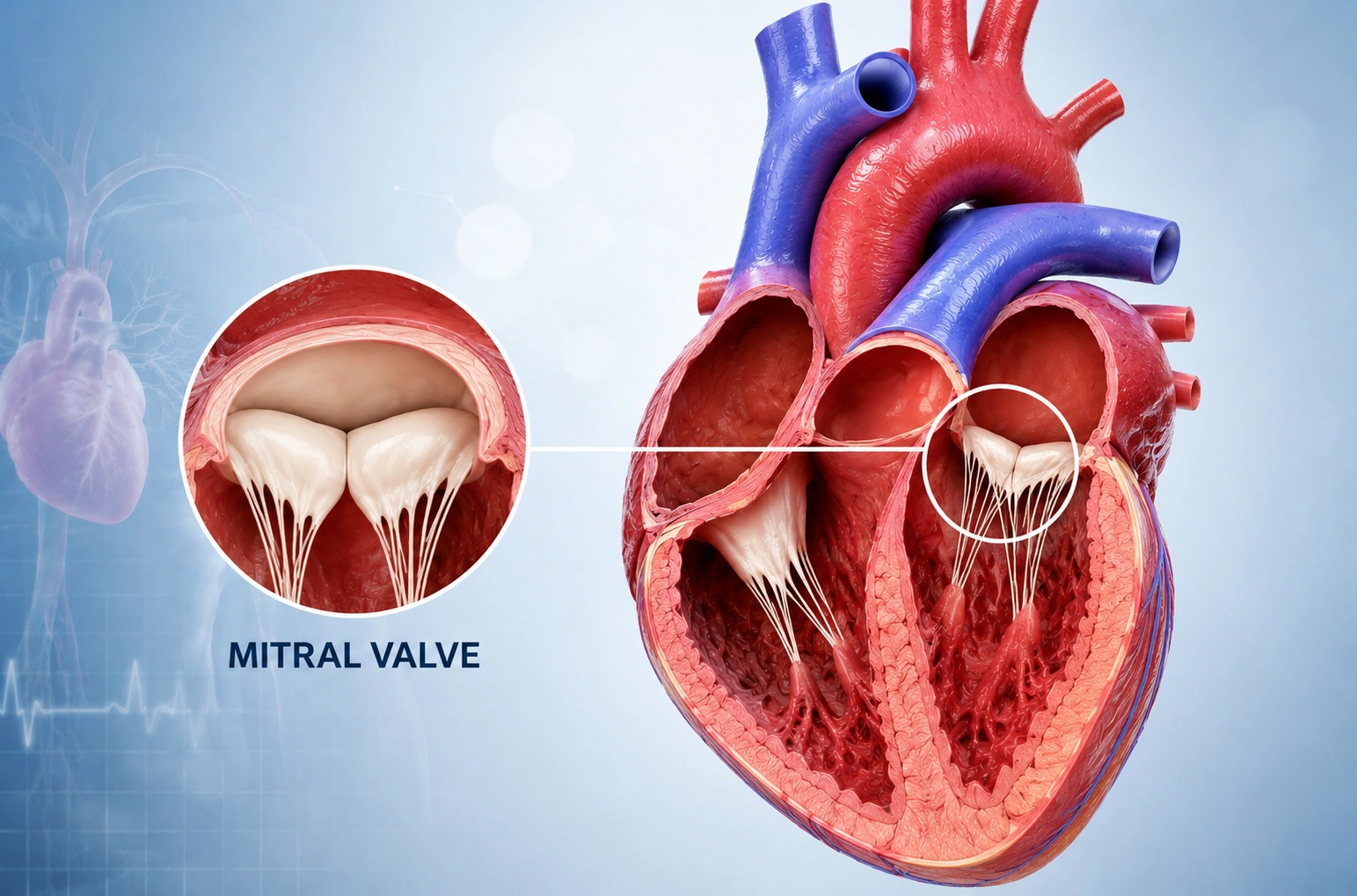 Mitral valve leak repaired with a MitraClip device